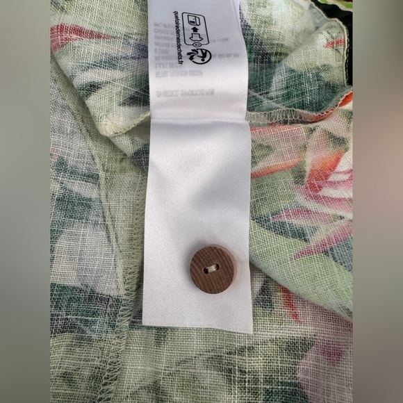 NEW | FARM Rio | Heli Leaves Button Front Linen Midi Dress | Sz L - Picture 10 of 12